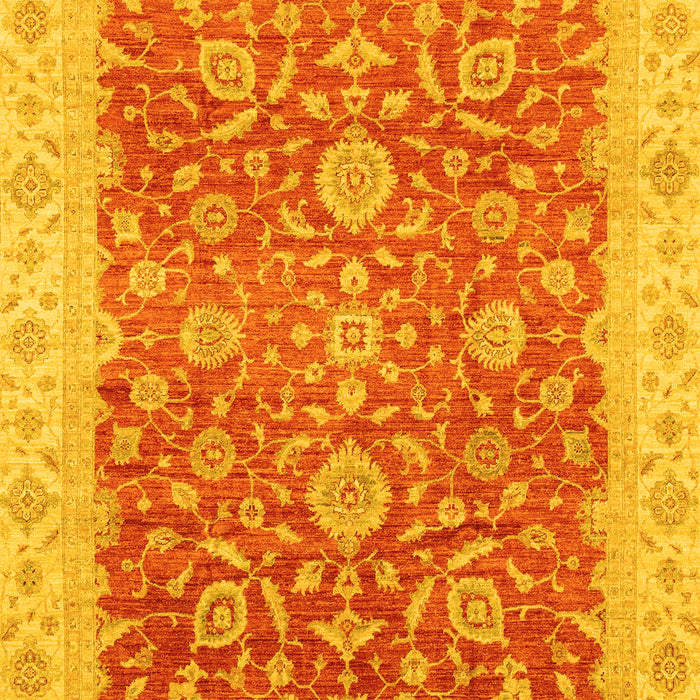 Machine Washable Oriental Yellow Traditional Rug, wshabs3981yw