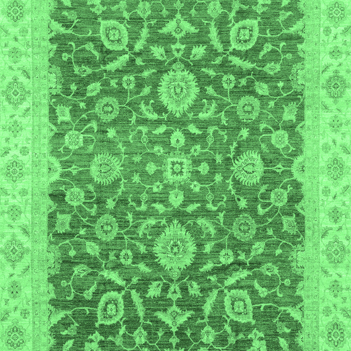 Machine Washable Oriental Emerald Green Traditional Area Rugs, wshabs3981emgrn