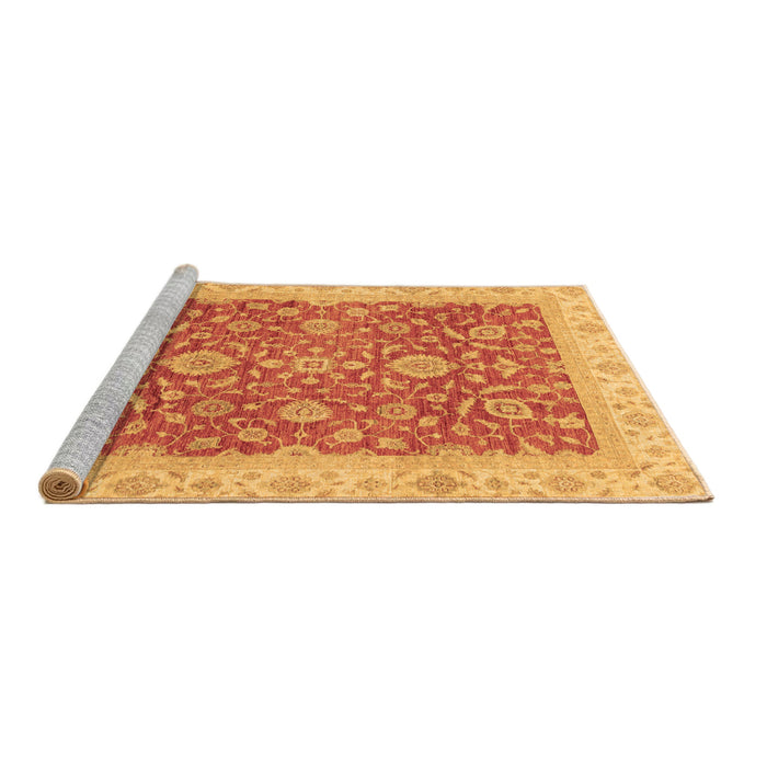 Sideview of Machine Washable Oriental Brown Traditional Rug, wshabs3981brn