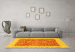 Machine Washable Oriental Yellow Traditional Rug in a Living Room, wshabs3981yw