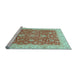 Sideview of Machine Washable Oriental Light Blue Traditional Rug, wshabs3981lblu