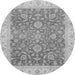 Round Oriental Gray Traditional Rug, abs3981gry