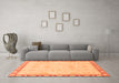 Machine Washable Abstract Orange Modern Area Rugs in a Living Room, wshabs3982org