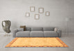 Machine Washable Abstract Brown Modern Rug in a Living Room,, wshabs3982brn