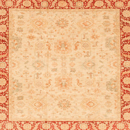 Square Machine Washable Abstract Mustard Yellow Rug, wshabs3982