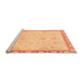 Sideview of Machine Washable Abstract Orange Modern Area Rugs, wshabs3982org