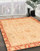 Machine Washable Abstract Mustard Yellow Rug in a Family Room, wshabs3982