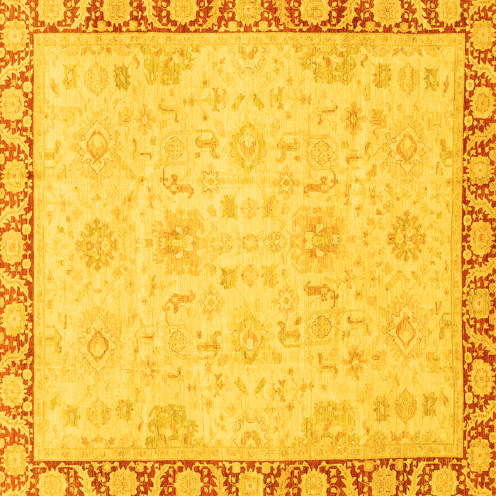 Square Machine Washable Abstract Yellow Modern Rug, wshabs3982yw