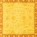 Square Machine Washable Abstract Yellow Modern Rug, wshabs3982yw