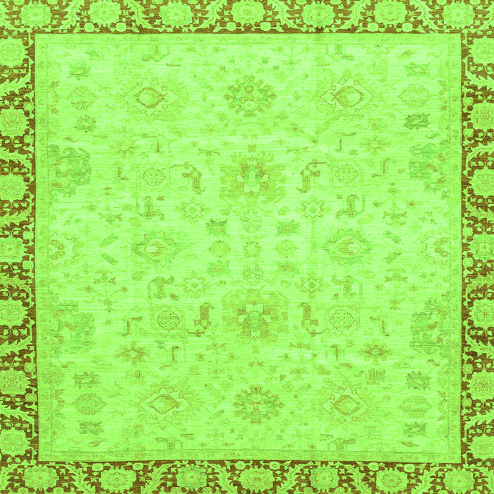 Square Abstract Green Modern Rug, abs3982grn