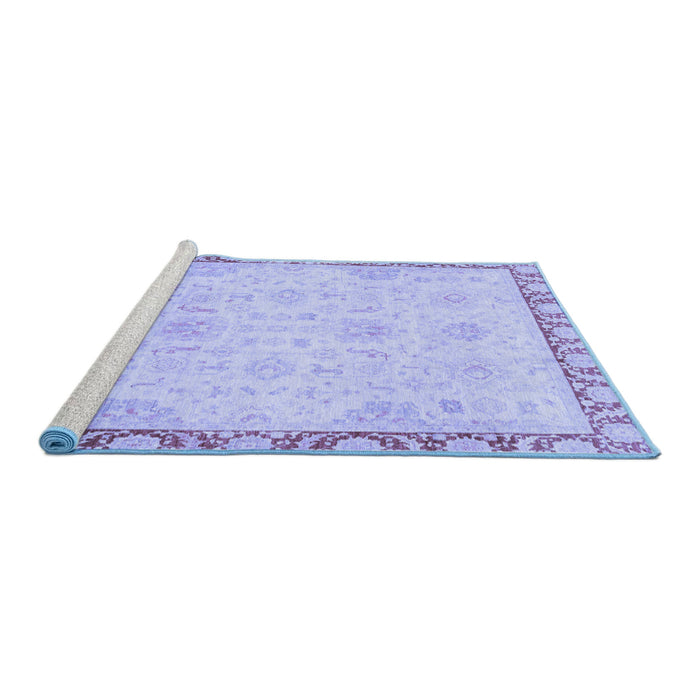 Sideview of Machine Washable Abstract Blue Modern Rug, wshabs3982blu