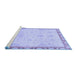 Sideview of Machine Washable Abstract Blue Modern Rug, wshabs3982blu