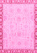 Machine Washable Abstract Pink Modern Rug, wshabs3982pnk