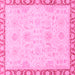 Square Abstract Pink Modern Rug, abs3982pnk