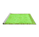 Sideview of Machine Washable Abstract Green Modern Area Rugs, wshabs3982grn