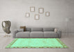 Machine Washable Abstract Turquoise Modern Area Rugs in a Living Room,, wshabs3982turq