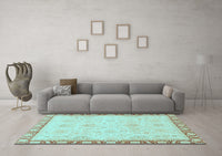 Machine Washable Abstract Light Blue Modern Rug, wshabs3982lblu