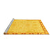 Sideview of Machine Washable Abstract Yellow Modern Rug, wshabs3982yw