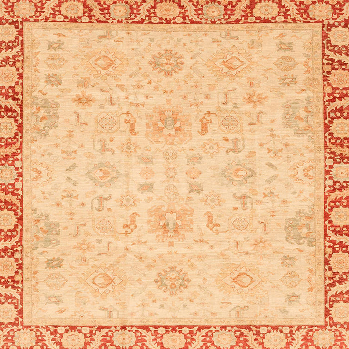 Square Abstract Mustard Yellow Modern Rug, abs3982