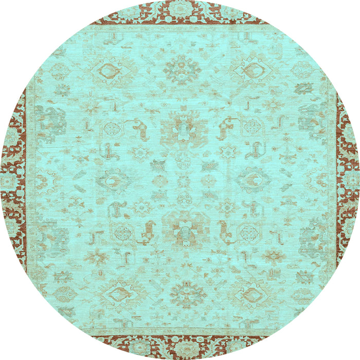 Round Machine Washable Abstract Light Blue Modern Rug, wshabs3982lblu