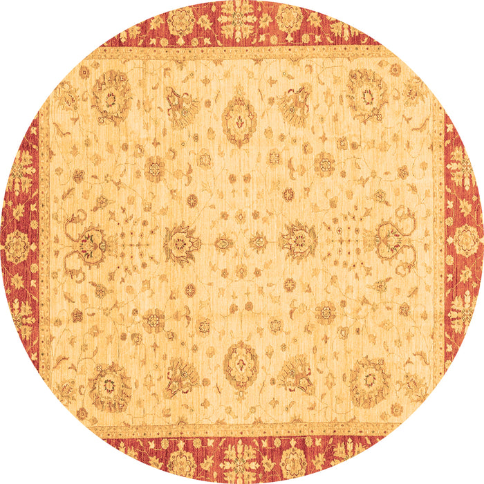 Round Abstract Brown Modern Rug, abs3983brn