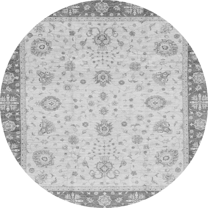 Round Abstract Gray Modern Rug, abs3983gry