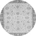 Round Abstract Gray Modern Rug, abs3983gry