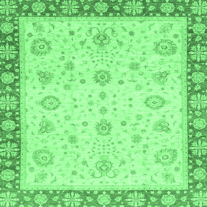 Square Abstract Emerald Green Modern Rug, abs3983emgrn