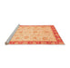 Sideview of Machine Washable Abstract Orange Modern Area Rugs, wshabs3983org