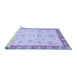 Sideview of Machine Washable Abstract Blue Modern Rug, wshabs3983blu