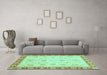 Machine Washable Abstract Turquoise Modern Area Rugs in a Living Room,, wshabs3983turq