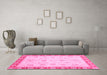 Machine Washable Abstract Pink Modern Rug in a Living Room, wshabs3983pnk