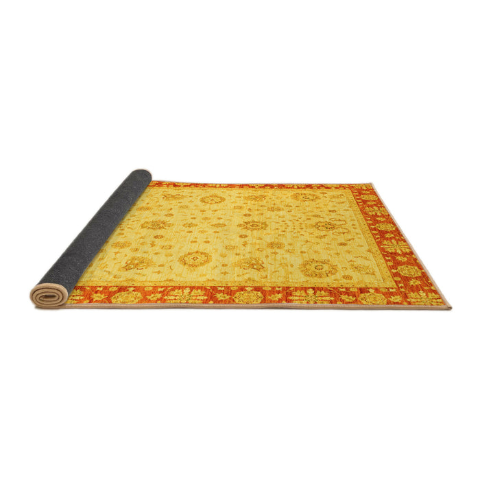 Sideview of Abstract Yellow Modern Rug, abs3983yw