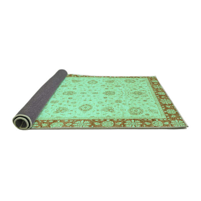 Sideview of Abstract Turquoise Modern Rug, abs3983turq