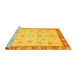 Sideview of Machine Washable Abstract Yellow Modern Rug, wshabs3983yw