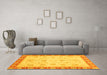 Machine Washable Abstract Yellow Modern Rug in a Living Room, wshabs3983yw