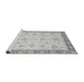 Sideview of Machine Washable Abstract Gray Modern Rug, wshabs3983gry