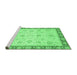 Sideview of Machine Washable Abstract Emerald Green Modern Area Rugs, wshabs3983emgrn