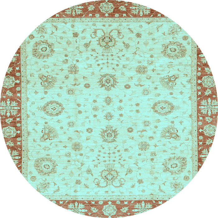 Round Machine Washable Abstract Light Blue Modern Rug, wshabs3983lblu