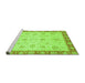 Sideview of Machine Washable Abstract Green Modern Area Rugs, wshabs3983grn