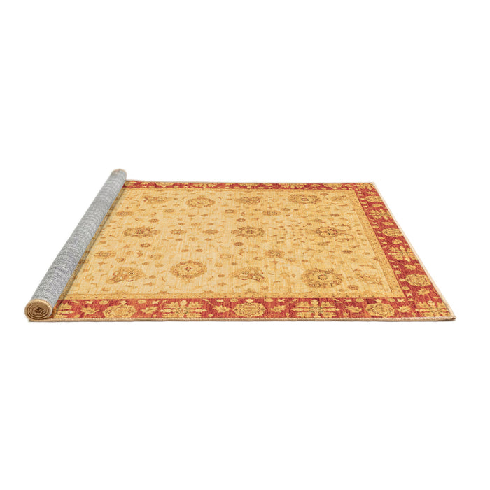 Sideview of Machine Washable Abstract Brown Modern Rug, wshabs3983brn
