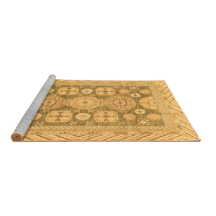 Sideview of Machine Washable Oriental Brown Traditional Rug, wshabs3984brn