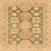 Square Abstract Cinnamon Brown Oriental Rug, abs3984