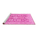 Sideview of Machine Washable Oriental Pink Traditional Rug, wshabs3984pnk