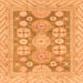 Square Machine Washable Oriental Orange Traditional Area Rugs, wshabs3984org