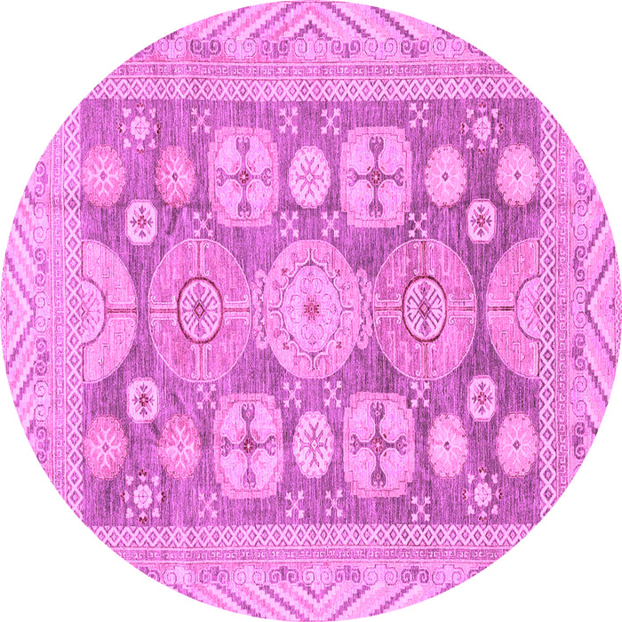 Round Oriental Purple Traditional Rug, abs3984pur