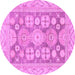 Round Oriental Purple Traditional Rug, abs3984pur