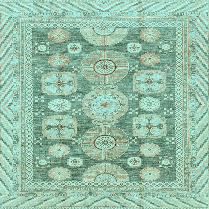 Square Oriental Light Blue Traditional Rug, abs3984lblu