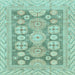 Square Oriental Light Blue Traditional Rug, abs3984lblu