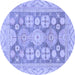 Round Oriental Blue Traditional Rug, abs3984blu